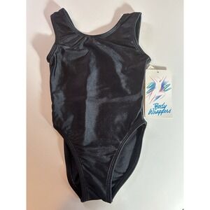 Body Wrappers Girls Black Dance Leotard Size 4-6